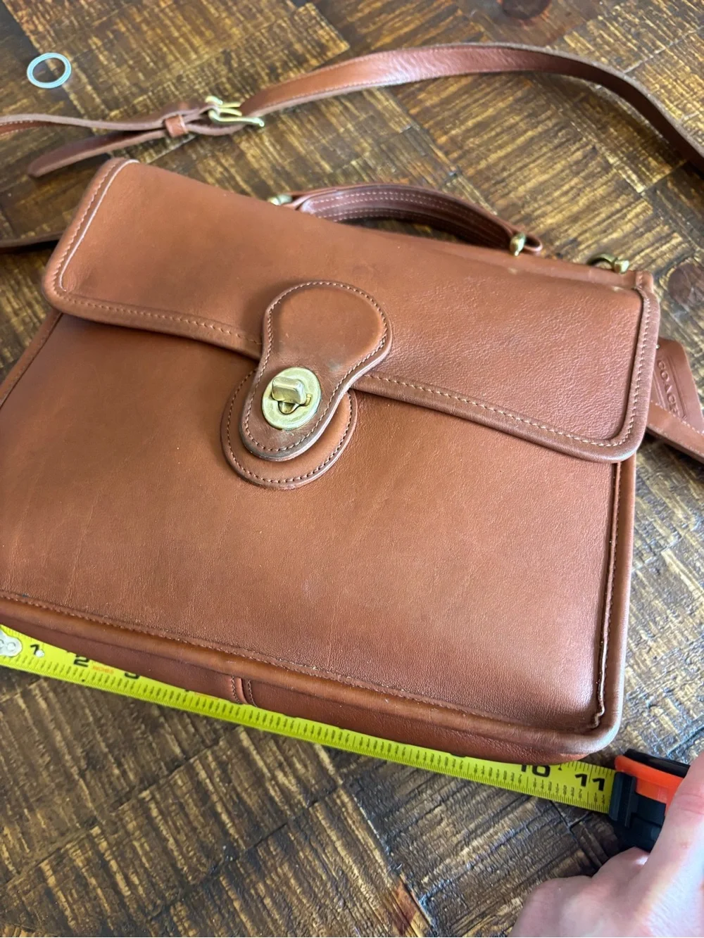 Vintage Coach Original Willis 9927 Satchel/Crossbody bag British Tan Leather - Picture 12 of 15